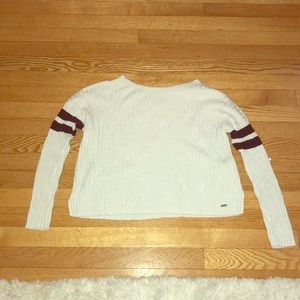 Hollister White knit long sleeve top